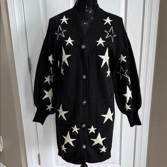 Star Pattern Anthropologie Women's Cardigan Sweater - Picture 1 of 4